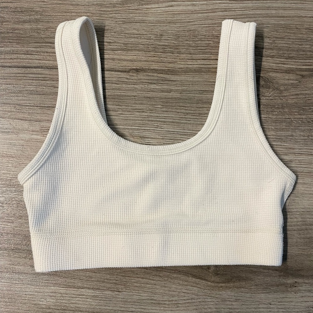 Aritzia Cream Waffle Bralette